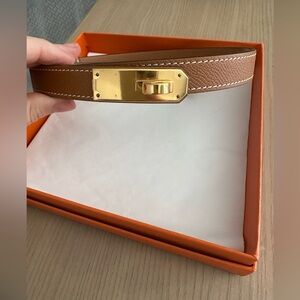 Hermès Kelly Epsom Belt in Gold Hardware